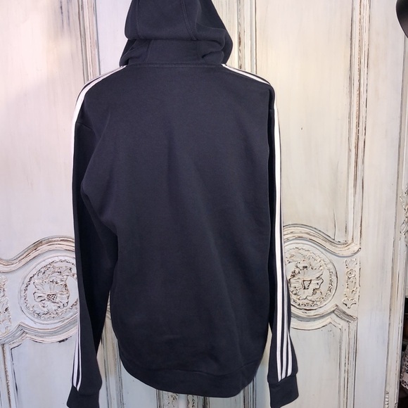 Adidas Navy Blue Pullover Hoodie Sweatshirt - Picture 5 of 6